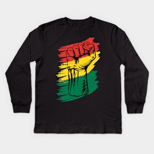 Black Pride Fist Black Lives Matter Gift Kids Long Sleeve T-Shirt